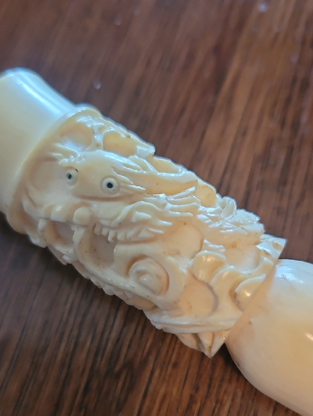 Carved Ivory-Colored Ornate Handle - Picture 3 of 5
